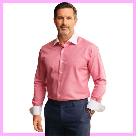 Brioni Men’s Button-Down Dress Shirt w/ Contrasting Collar & Cuffs. Size 44/17.5 - Picture 3 of 14